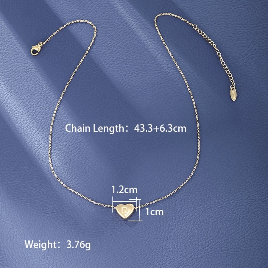 Jewelry XUPING Simple Style Commute Letter Heart Shape 304 Stainless Steel 18K Gold Plated Necklace