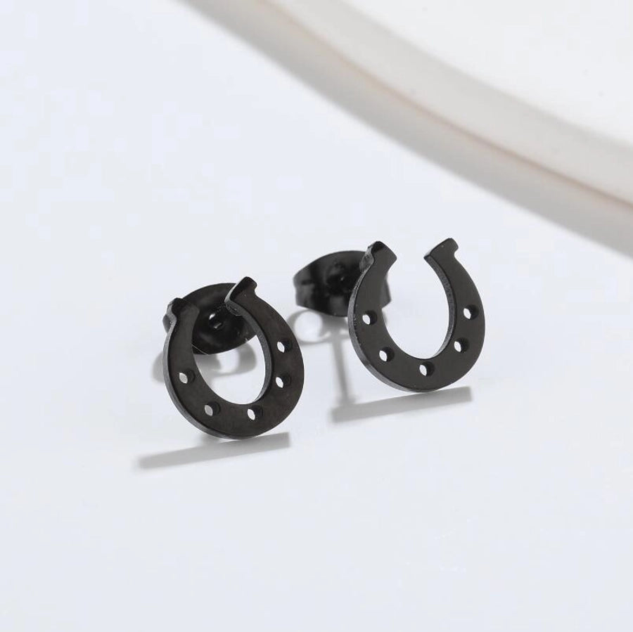 1 pair fashion star moon wings titanium steel asymmetrical plating hollow out ear studs - CEJEW