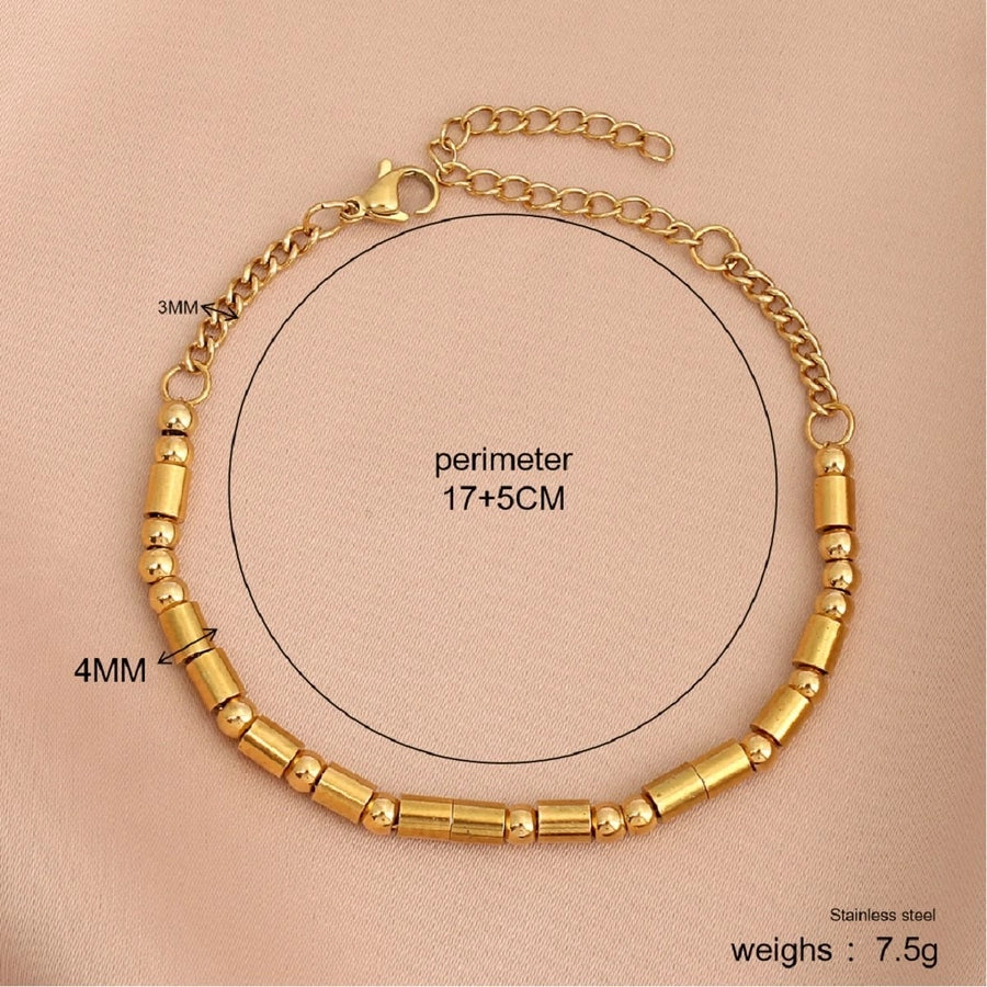 Simple Style Classic Style Geometric 304 Stainless Steel 18K Gold Plated Bracelets In Bulk