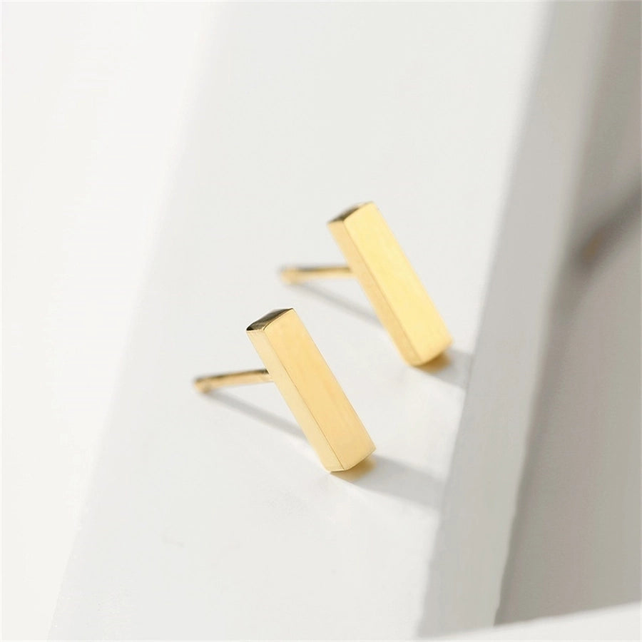 1 Pair Simple Style Classic Style Solid Color Plating 304 Stainless Steel 14K Gold Plated Ear Studs - CEJEW