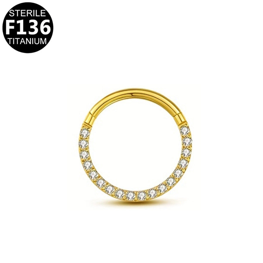 1 Piece Nose Rings & Studs Princess Sexy Pastoral Round Pure Titanium Plating Inlay Zircon White Gold Plated Gold Plated Nose Rings & Studs