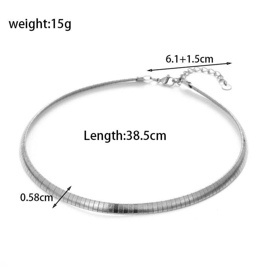 Jewelry Simple Style Streetwear Solid Color 304 Stainless Steel Plating Bracelets Necklace