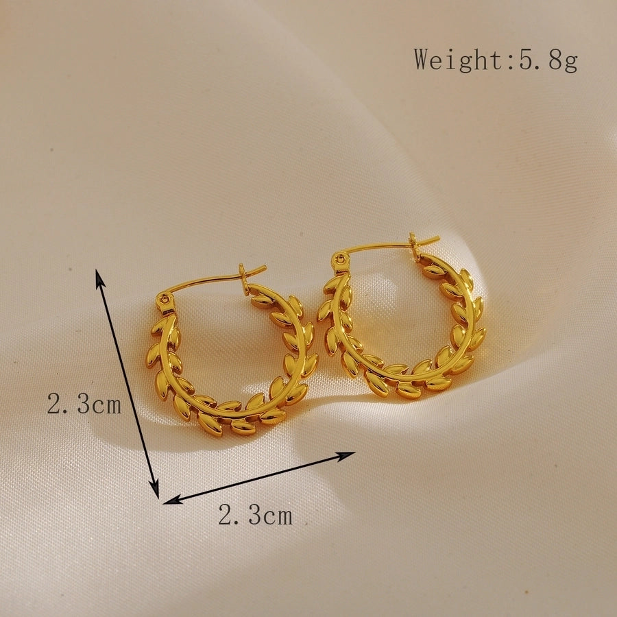 1 Pair Elegant Glam Luxurious Solid Color Plating 304 Stainless Steel 18K Gold Plated Ear Studs