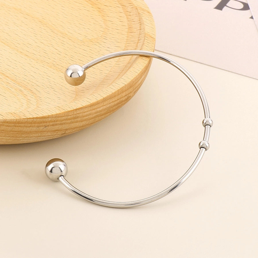 Simple Style C Shape Stainless Steel 18K Gold Plated Bangle In Bulk