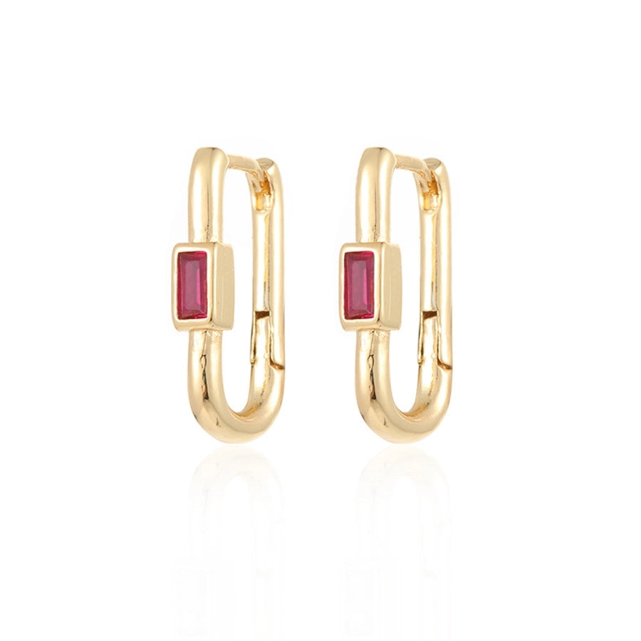 1 Pair Modern Style Classic Style Geometric Copper Zircon Earrings