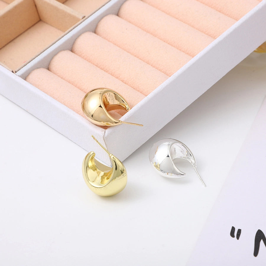 1 Pair Elegant Lady Geometric Copper 18K Gold Plated Ear Studs