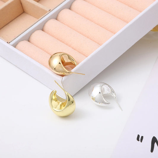 1 Pair Elegant Lady Geometric Copper 18K Gold Plated Ear Studs