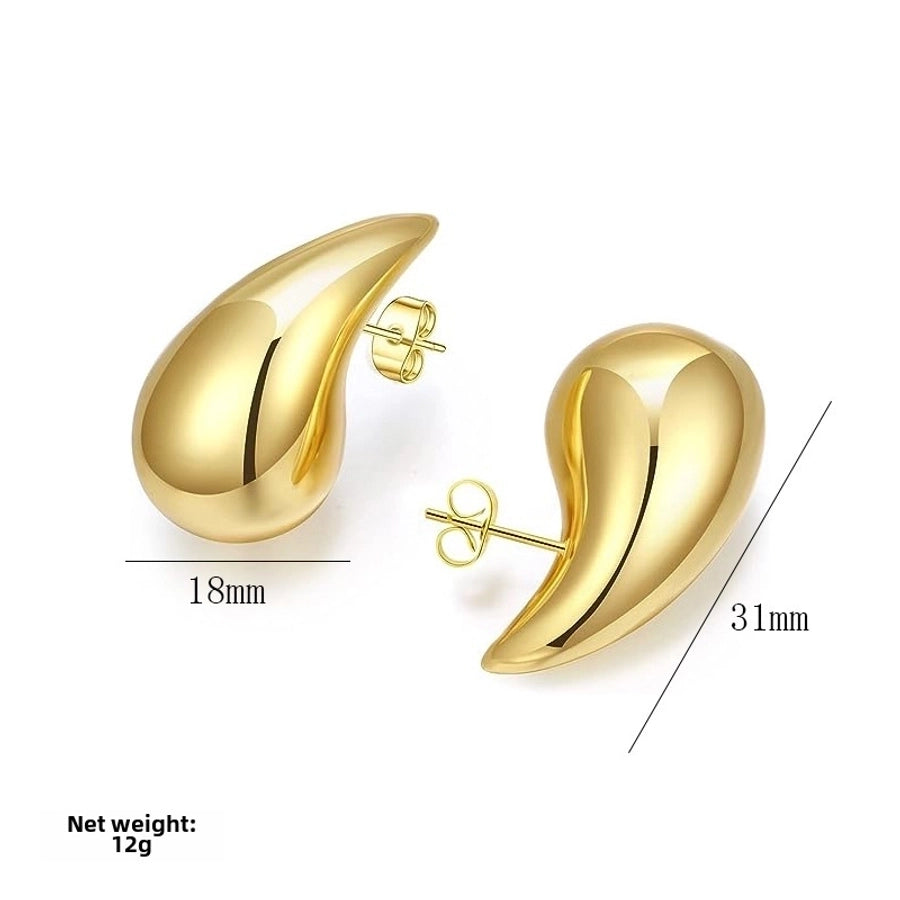 style titanium steel hollow earrings vacuum electroplating 18K real gold stainless steel Women's Light earrings simple earrings - CEJEW