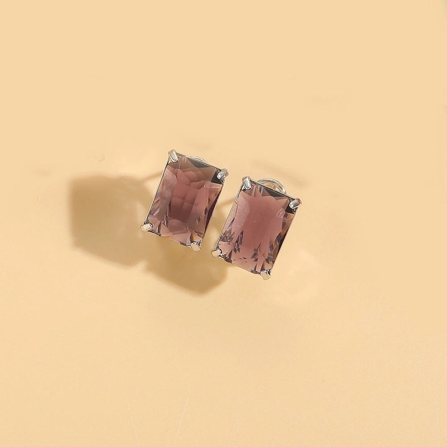 1 Pair Vintage Style Simple Style Commute Square Inlay Copper Zircon 14K Gold Plated Ear Studs