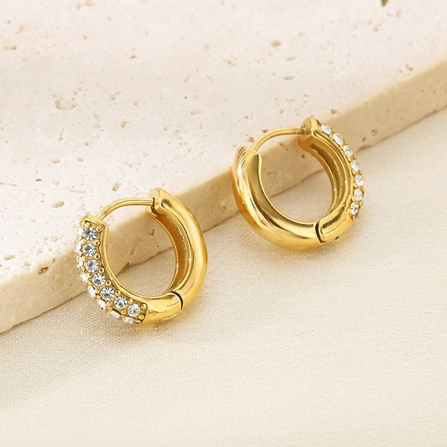 1 Pair Elegant Vintage Style Streetwear Geometric 304 Stainless Steel 18K Gold Plated Earrings