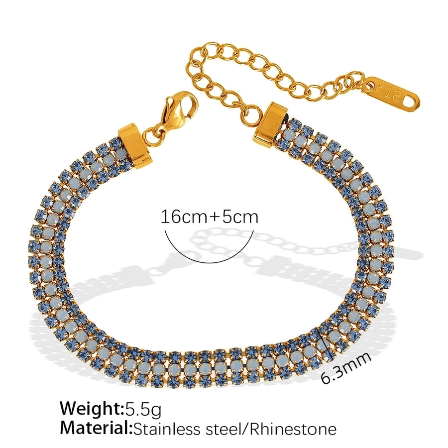 Simple Style Classic Style Geometric 304 Stainless Steel 18K Gold Plated Zircon Bracelets In Bulk