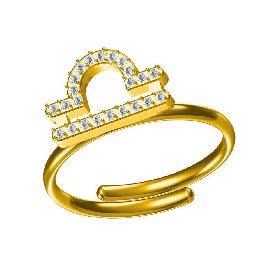 Jewelry Simple Style Constellation Titanium Steel Zircon Gold Plated Plating Inlay Open Rings