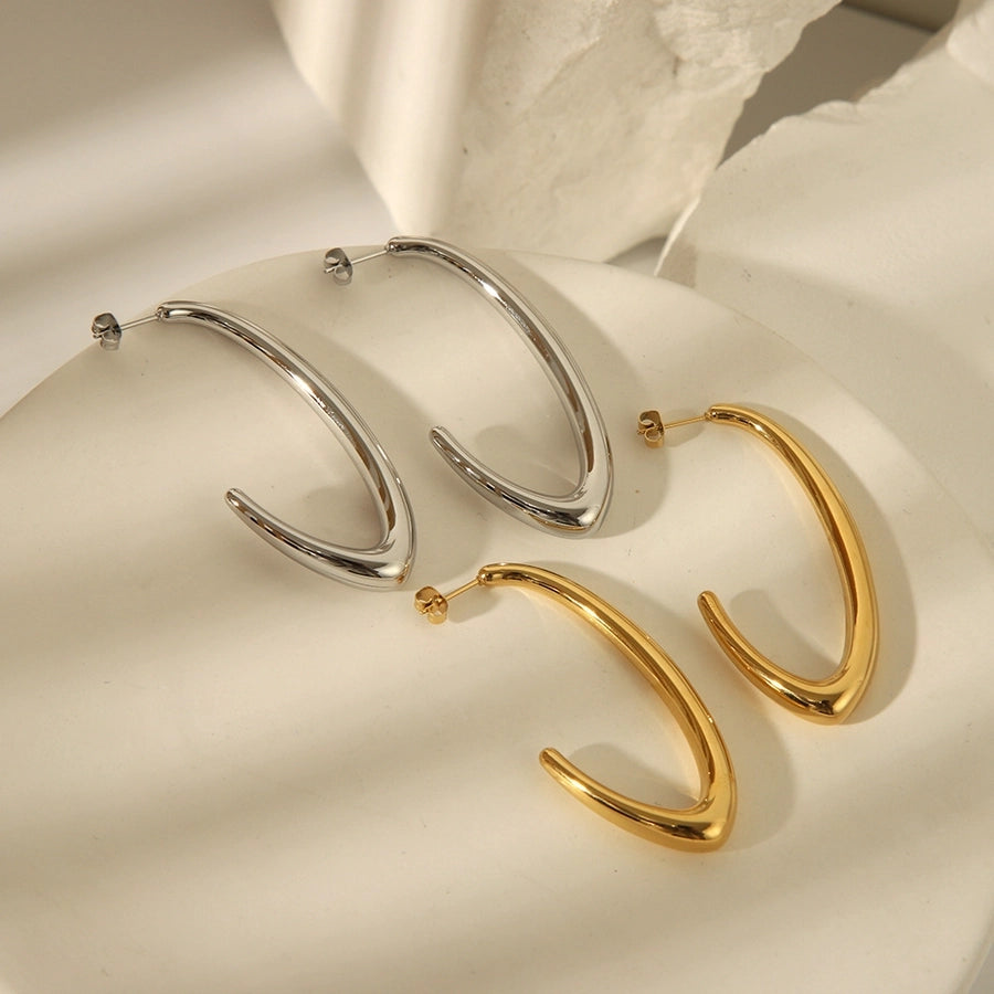 1 Pair Elegant Simple Style Geometric 304 Stainless Steel 18K Gold Plated Stainless Steel Earrings - CEJEW