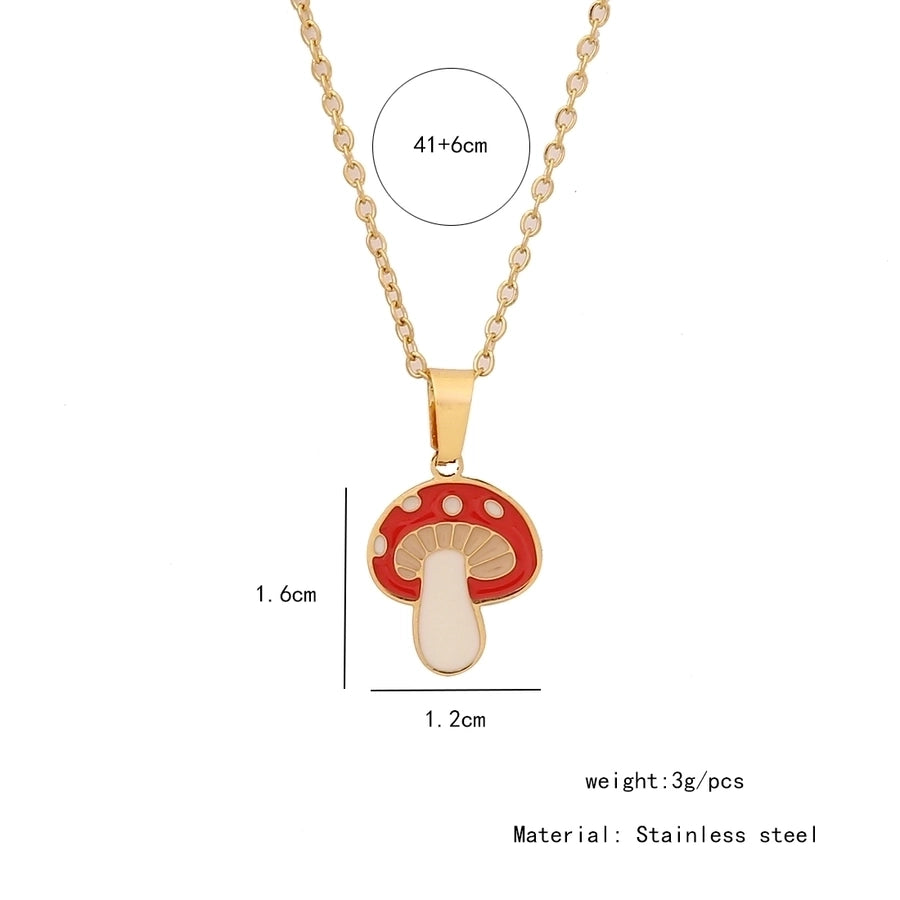 Jewelry Casual Elegant Lady Cherry Strawberry Watermelon 304 Stainless Steel 18K Gold Plated Pendant Necklace