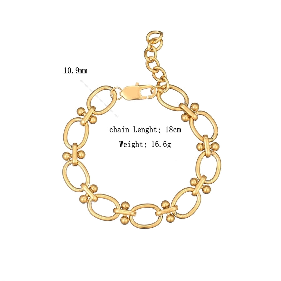 Jewelry Simple Style Classic Style Streetwear Solid Color 304 Stainless Steel Gold Plated Bracelets Necklace