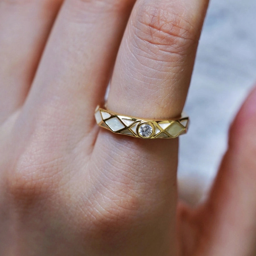 Copper Geometric Flower Open Rings