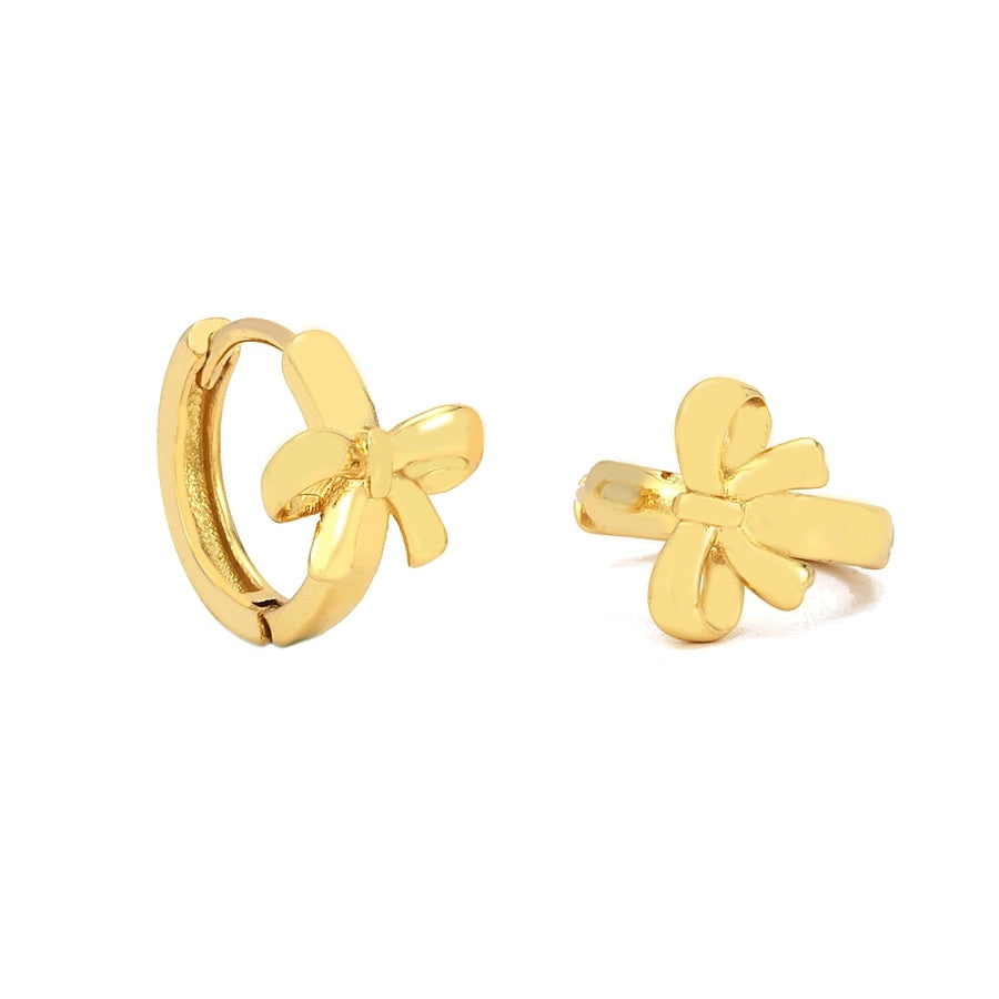 1 Pair IG Style Simple Style Commute Flower Butterfly Inlay Copper Zircon 18K Gold Plated Earrings