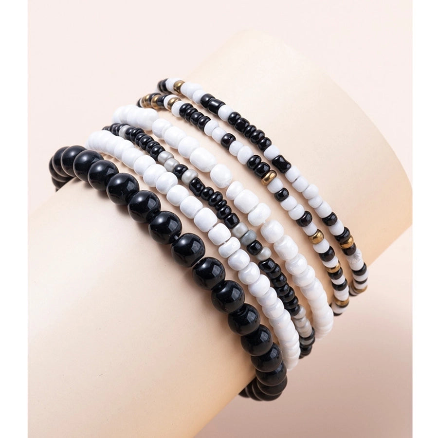 bohemian geometric mixed materials beaded artificial pearls shell bracelets