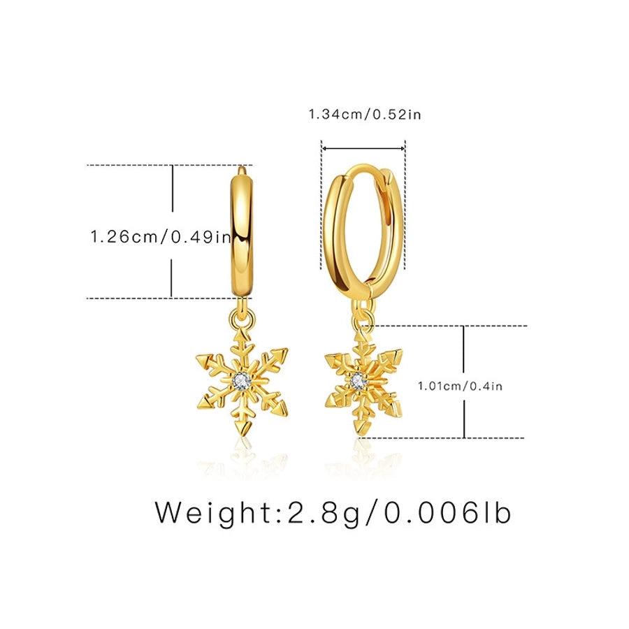 Copper 18K Gold Plated Inlay Cactus Star Heart Shape Zircon Earrings Necklace