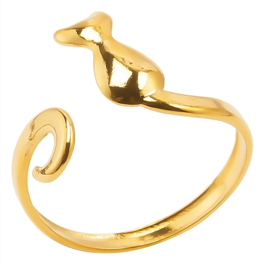 Jewelry Simple Style Geometric 304 Stainless Steel 18K Gold Plated Plating Open Rings