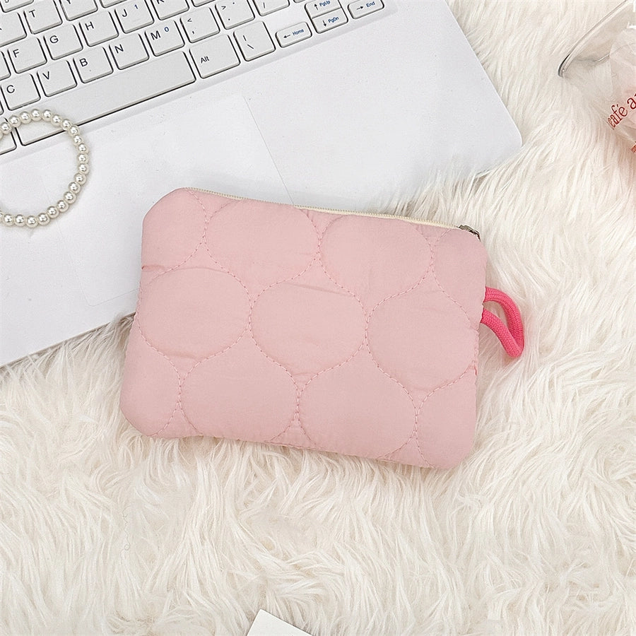 Streetwear Solid Color Polyester Square Makeup Bags