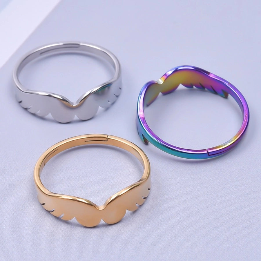 Jewelry Simple Style Solid Color 304 Stainless Steel 18K Gold Plated Plating Rings - CEJEW