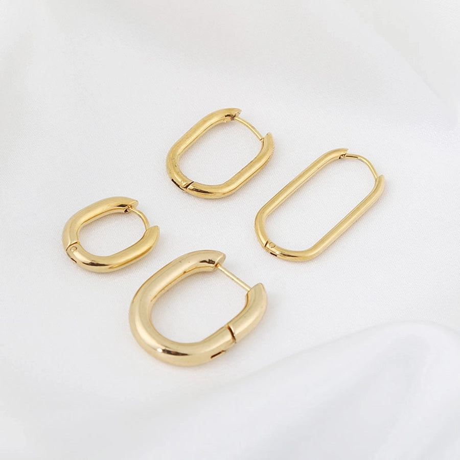 1 pair fashion u shape stainless steel plating earrings