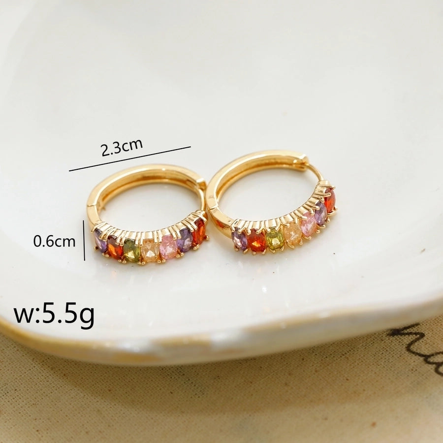 1 Pair Elegant Vintage Style Commute Cross Heart Shape Flower Enamel 304 Stainless Steel Diamond 18K Gold Plated Earrings