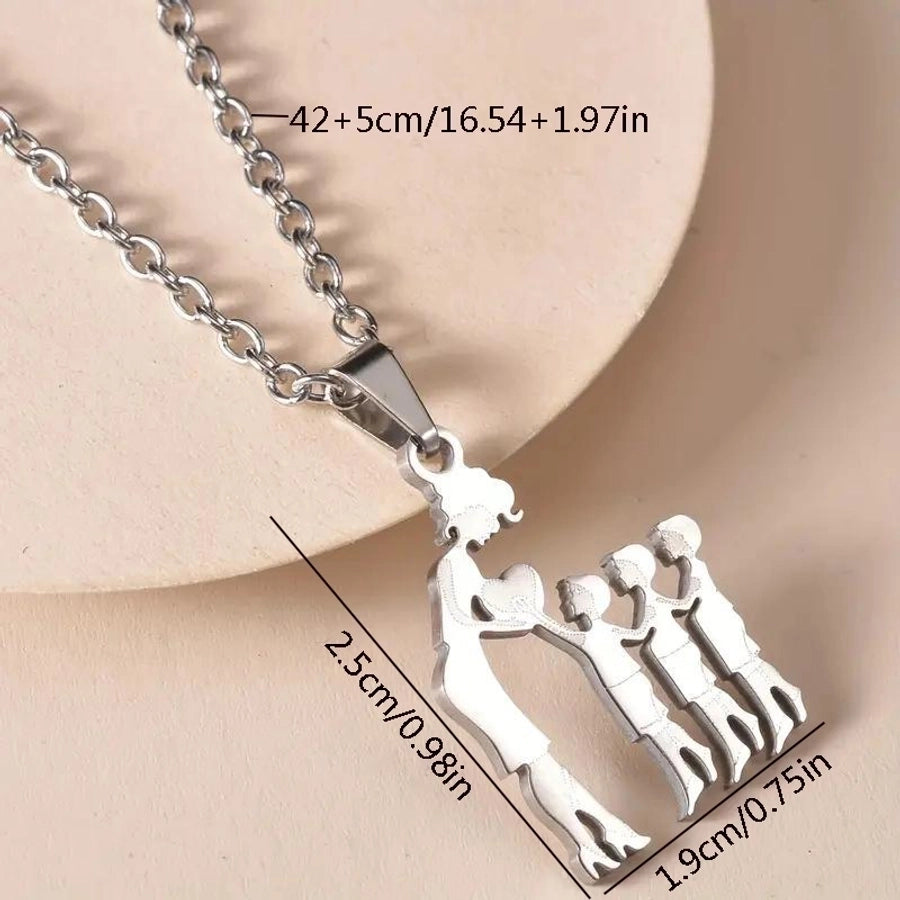 Jewelry Sweet Simple Style Human 304 Stainless Steel Pendant Necklace