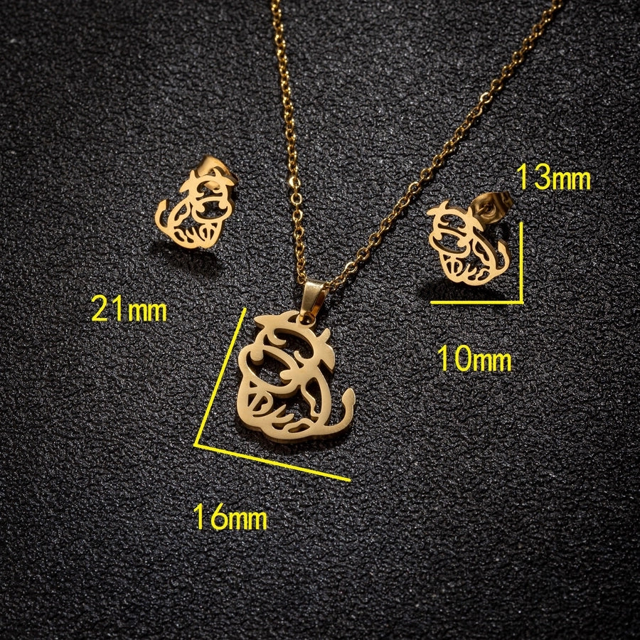 Jewelry Cute Simple Style Animal 201 Stainless Steel 18K Gold Plated Stainless Steel Jewelry Sets