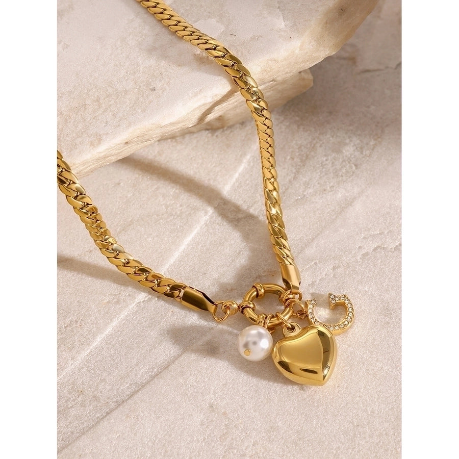 Jewelry Simple Style Classic Style Letter Heart Shape 304 Stainless Steel Pendant Necklace