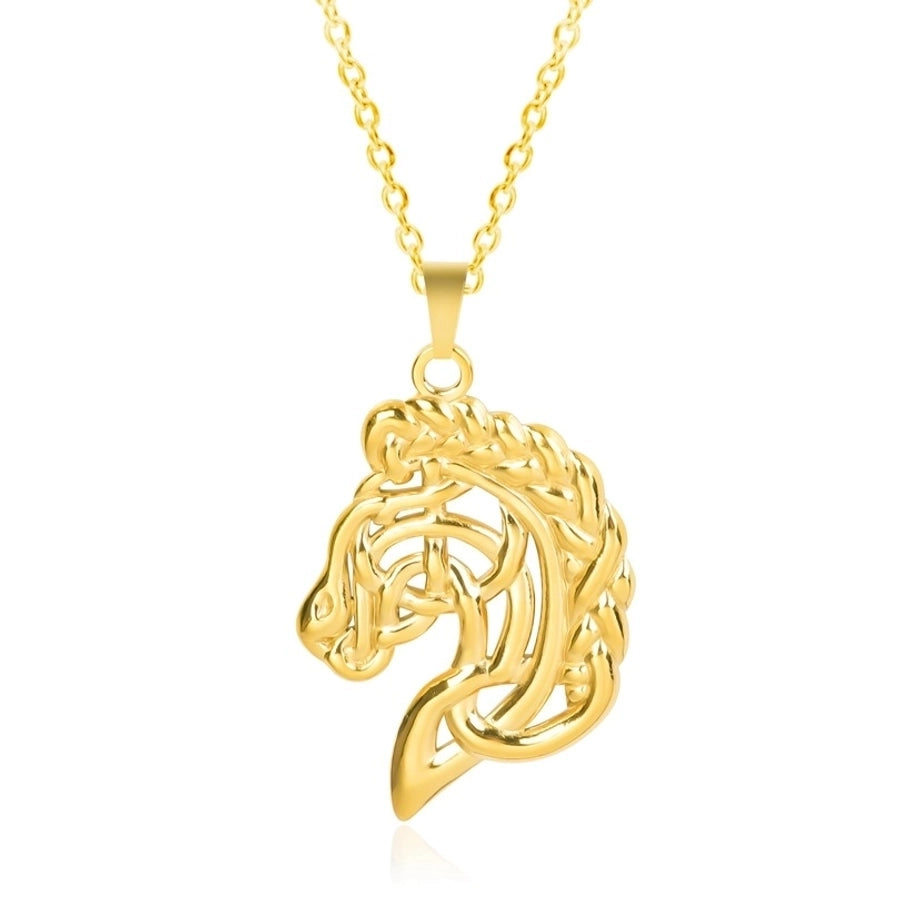 Jewelry IG Style Simple Style Horse 304 Stainless Steel 18K Gold Plated Hollow Out Pendant Necklace Necklace Pendant