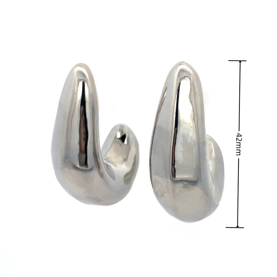 1 Pair Simple Style C Shape 304 Stainless Steel 18K Gold Plated Stainless Steel Earrings