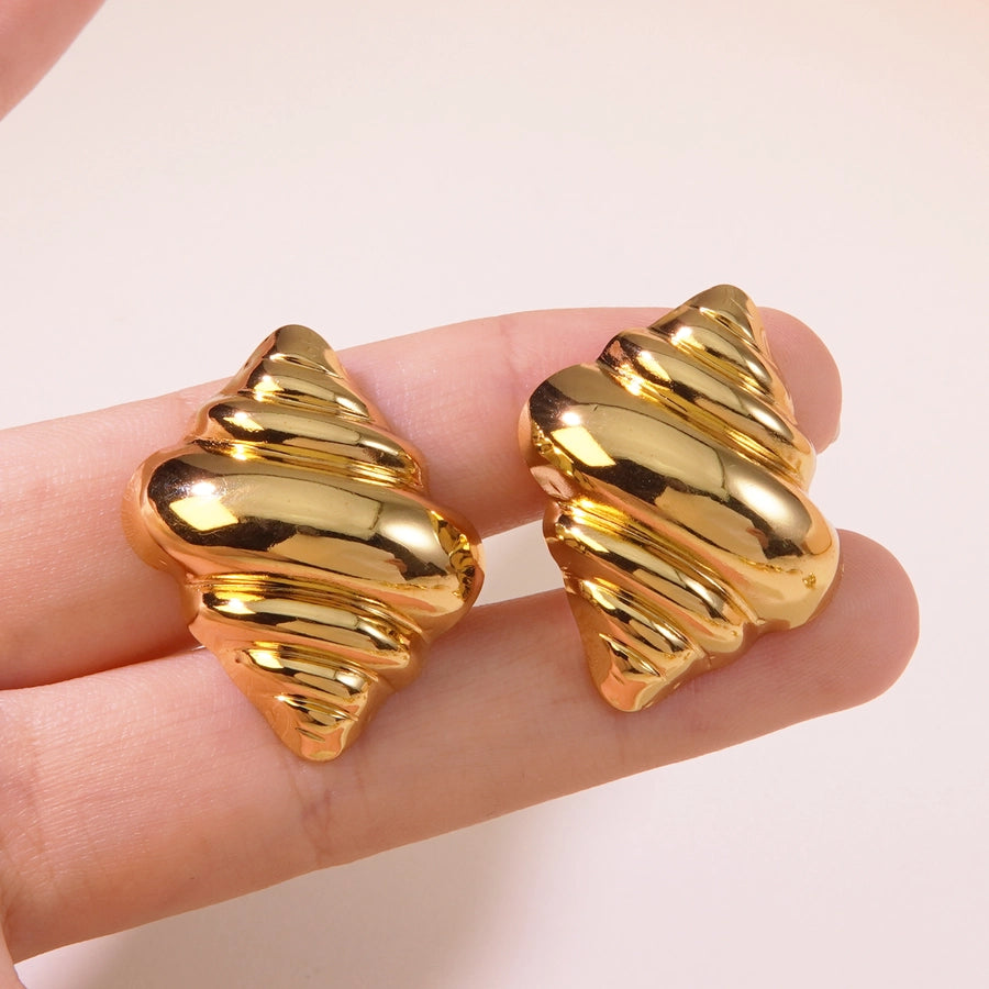 1 Pair Elegant French Style Sweet Geometric Flower 304 Stainless Steel Imitation Gold  Ear Studs