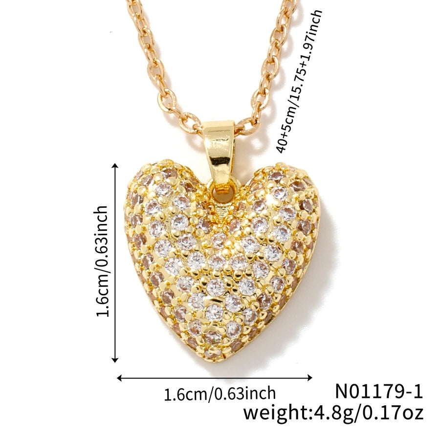 304 Stainless Steel Copper K Gold Plated Rhodium Plated Inlay Wings Zircon Pendant Necklace