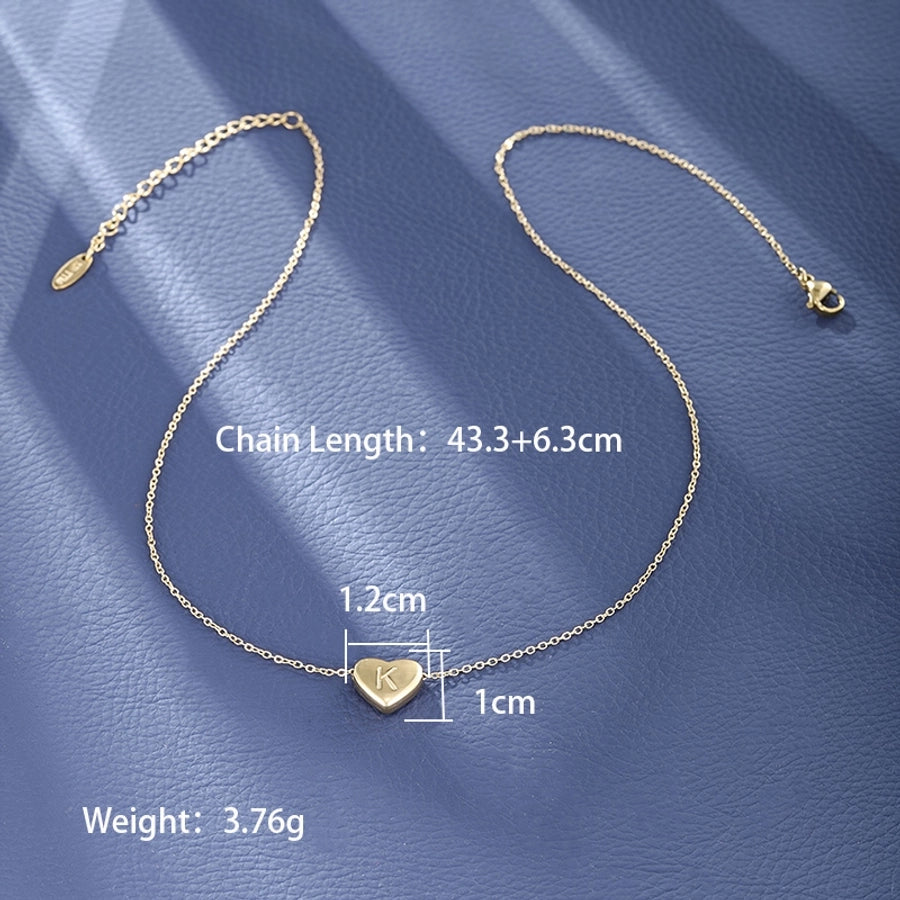 Jewelry XUPING Simple Style Commute Letter Heart Shape 304 Stainless Steel 18K Gold Plated Necklace