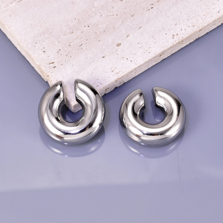 1 Pair Simple Style Classic Style C Shape Plating Titanium Steel Ear Studs