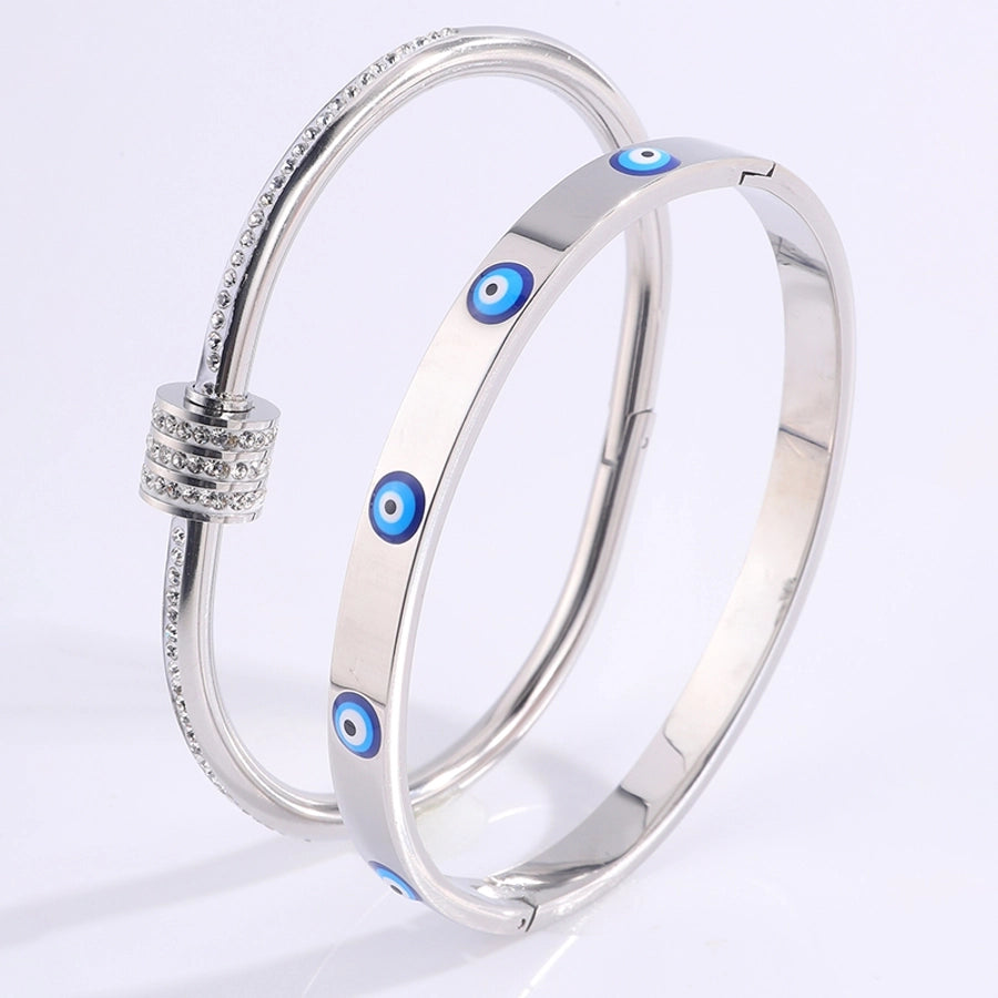 Elegant French Style Classic Style Eye 304 Stainless Steel Bangle In Bulk