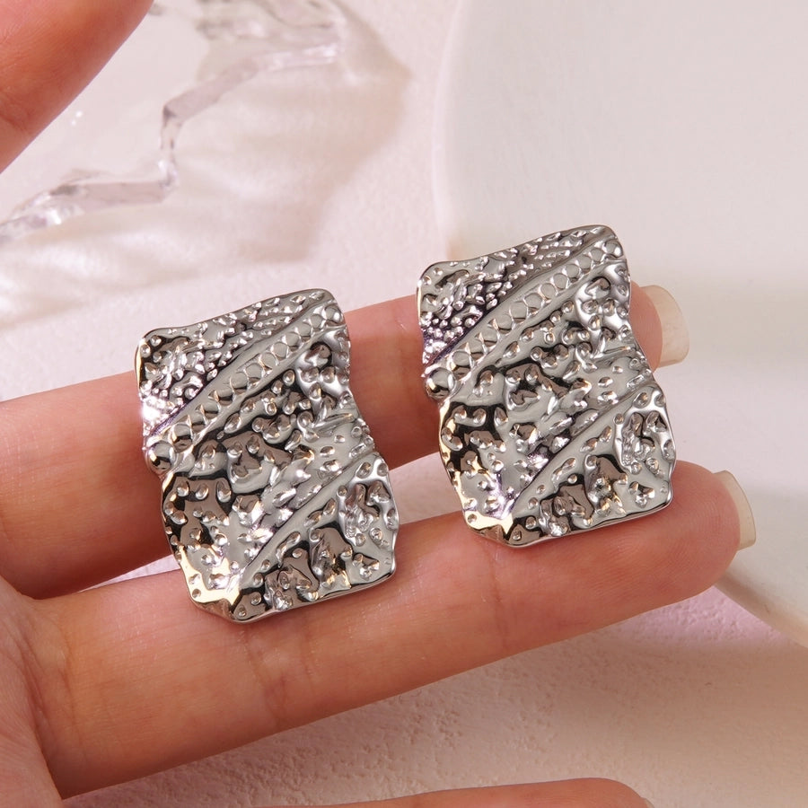 1 Pair Vintage Style Novelty Tropical Geometric 304 Stainless Steel Imitation Gold  Ear Studs