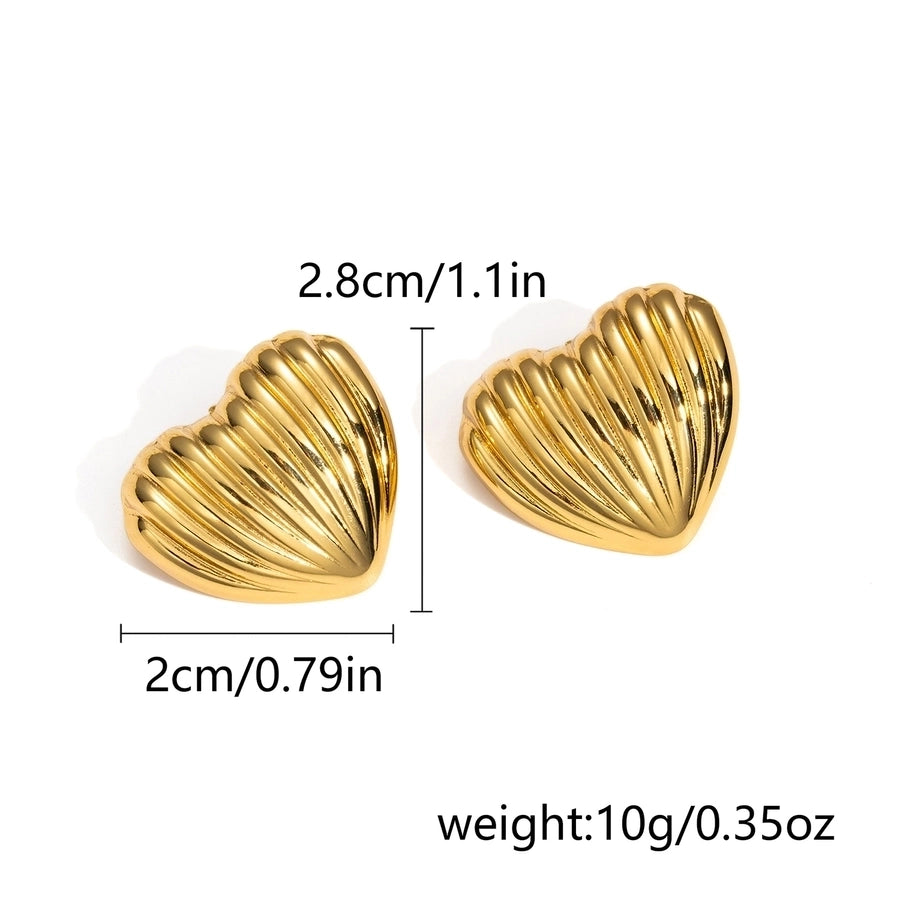 1 Pair IG Style Exaggerated Cool Style Water Droplets Heart Shape Shell Plating 201 Stainless Steel Ear Studs