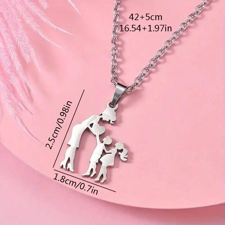 Jewelry Sweet Simple Style Human 304 Stainless Steel Pendant Necklace