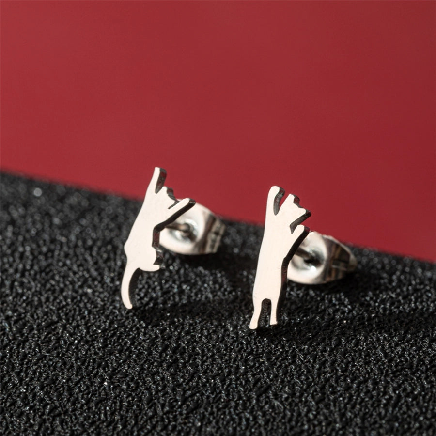 1 Pair Cute Basic Sweet Animal Cat Polishing Plating 304 Stainless Steel 18K Gold Plated Ear Studs