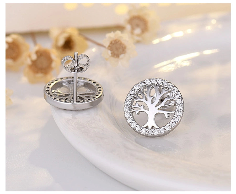 tree of life S925 sterling silver pin earrings women's fashion temperament earrings  manufacturers  jewelry - CEJEW