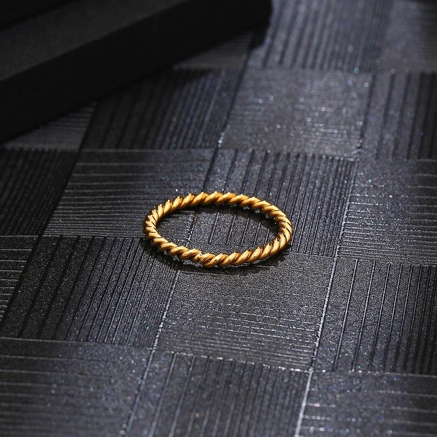 304 Stainless Steel 18K Gold Plated IG Style Plating Twist Rings