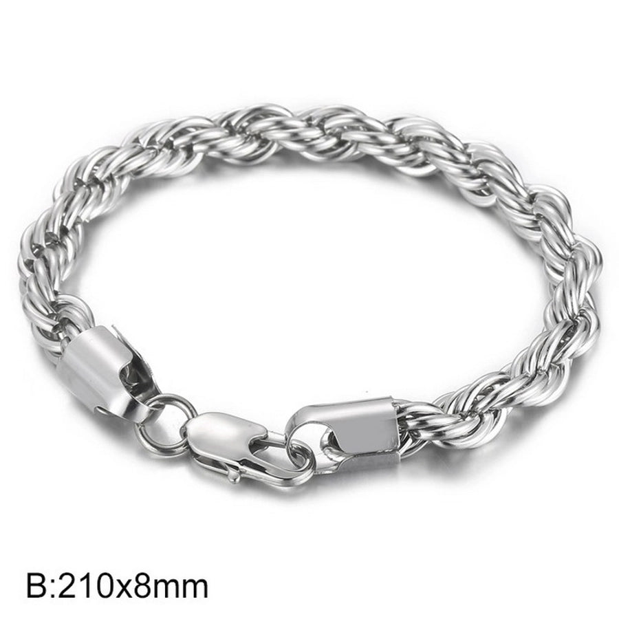 Elegant Simple Style Streetwear Twist 304 Stainless Steel 18K Gold Plated Unisex Bracelets