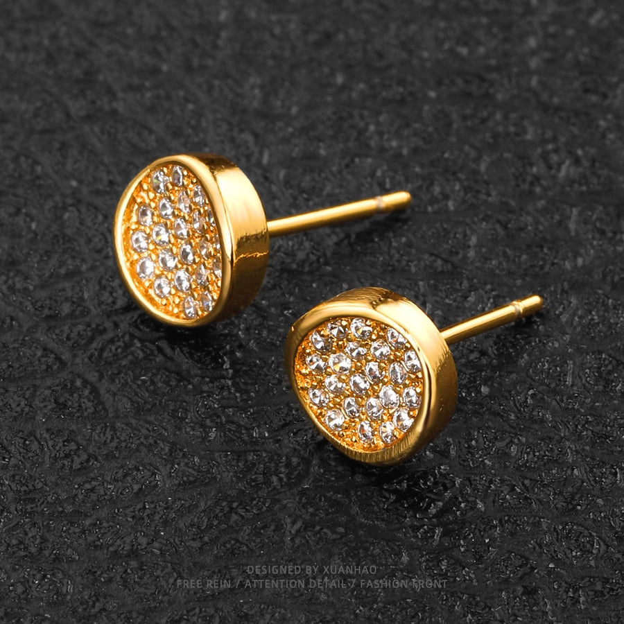 1 Pair Hip-Hop Simple Style Geometric Plating Copper Ear Studs