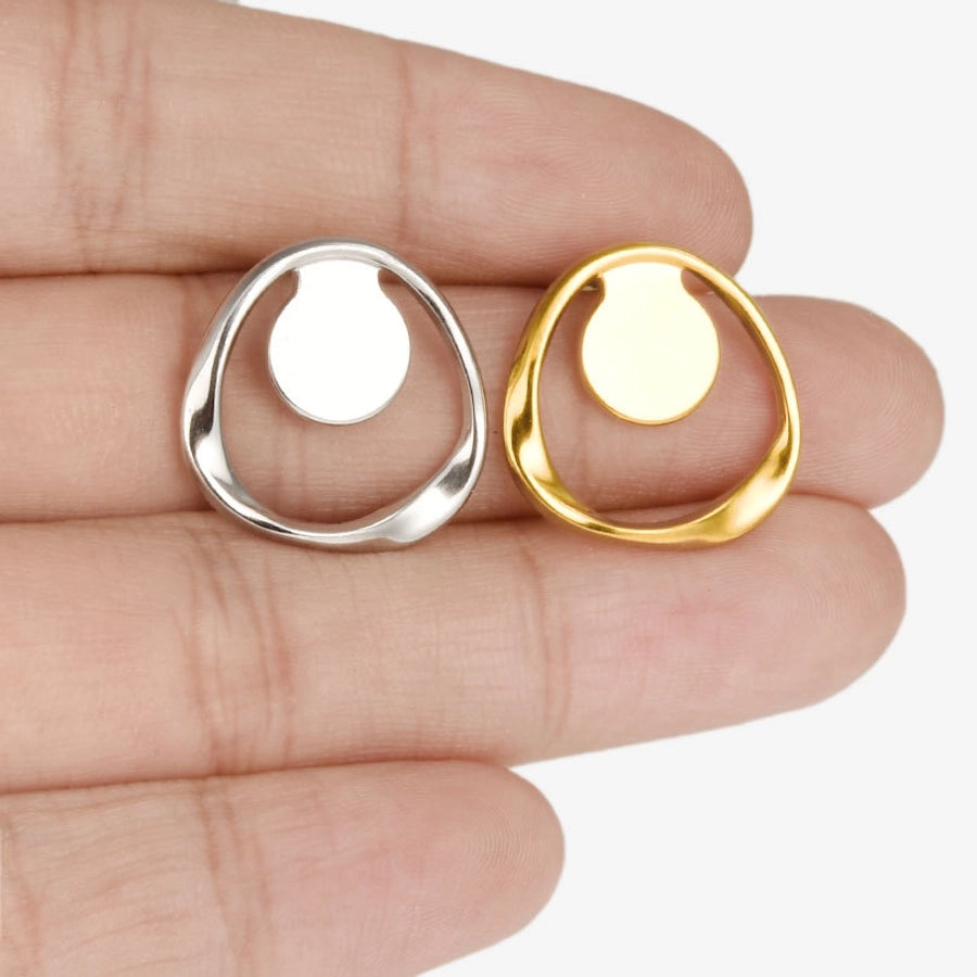 1 Pair Simple Style Commute Geometric Plating 304 Stainless Steel Ear Studs - CEJEW