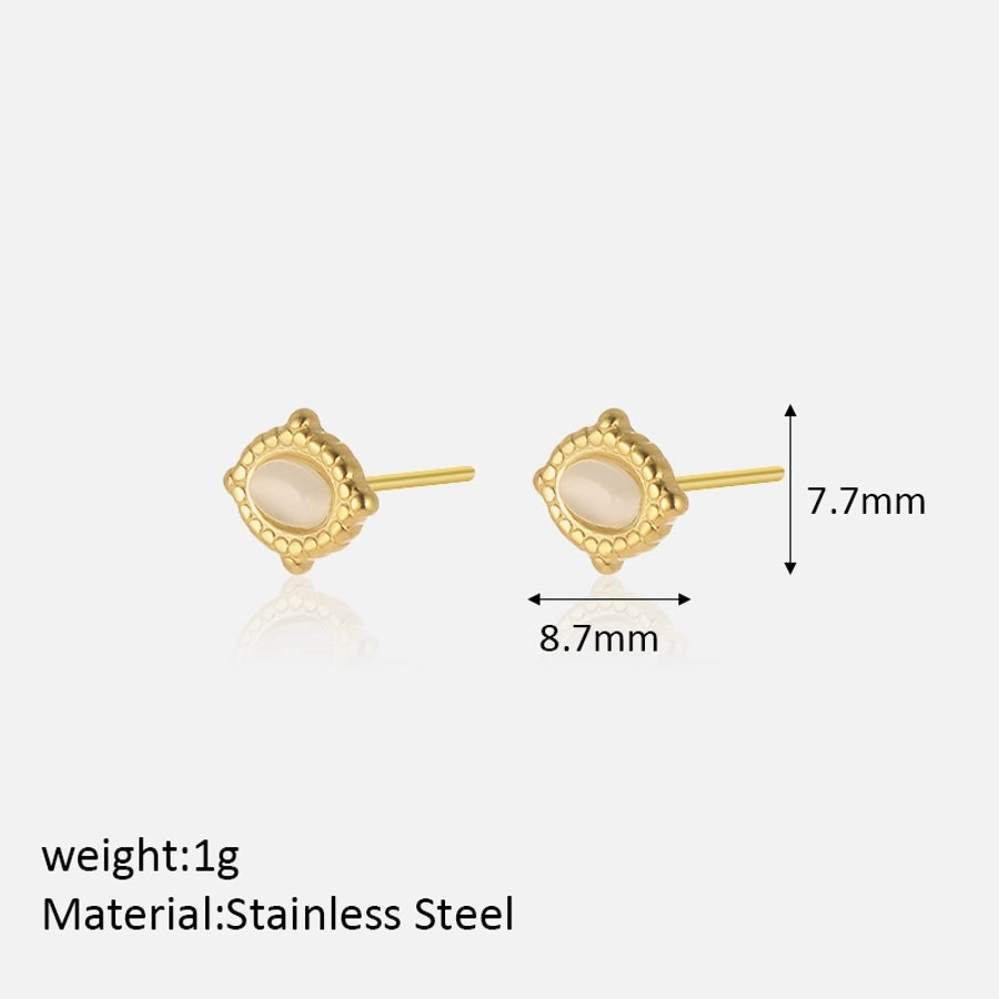 1 Pair Elegant Simple Style Geometric 304 Stainless Steel 18K Gold Plated Stainless Steel Earrings