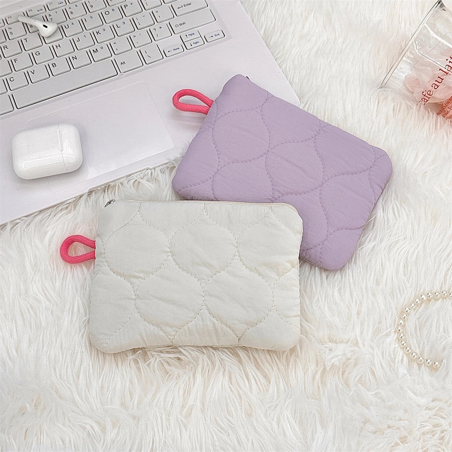 Streetwear Solid Color Polyester Square Makeup Bags