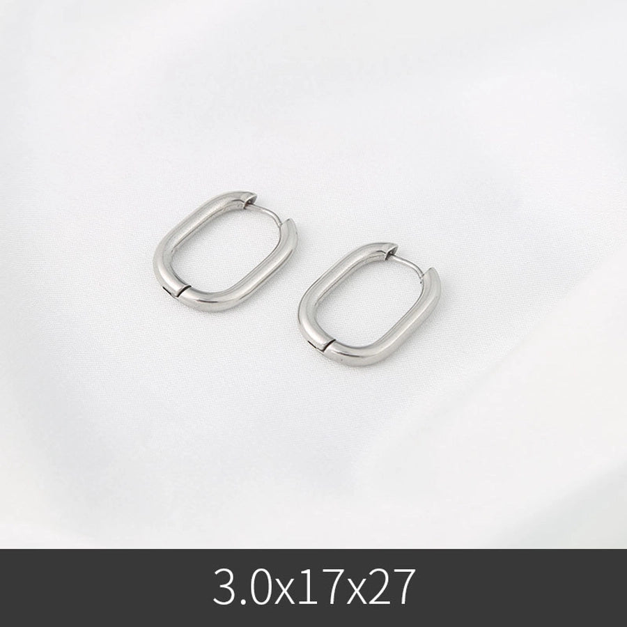 1 pair fashion u shape stainless steel plating earrings